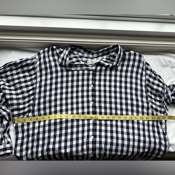 LOFT Womens Gingham Checkered Button-down‎ Rayon Blouse Size XXL - Picture 10 of 12